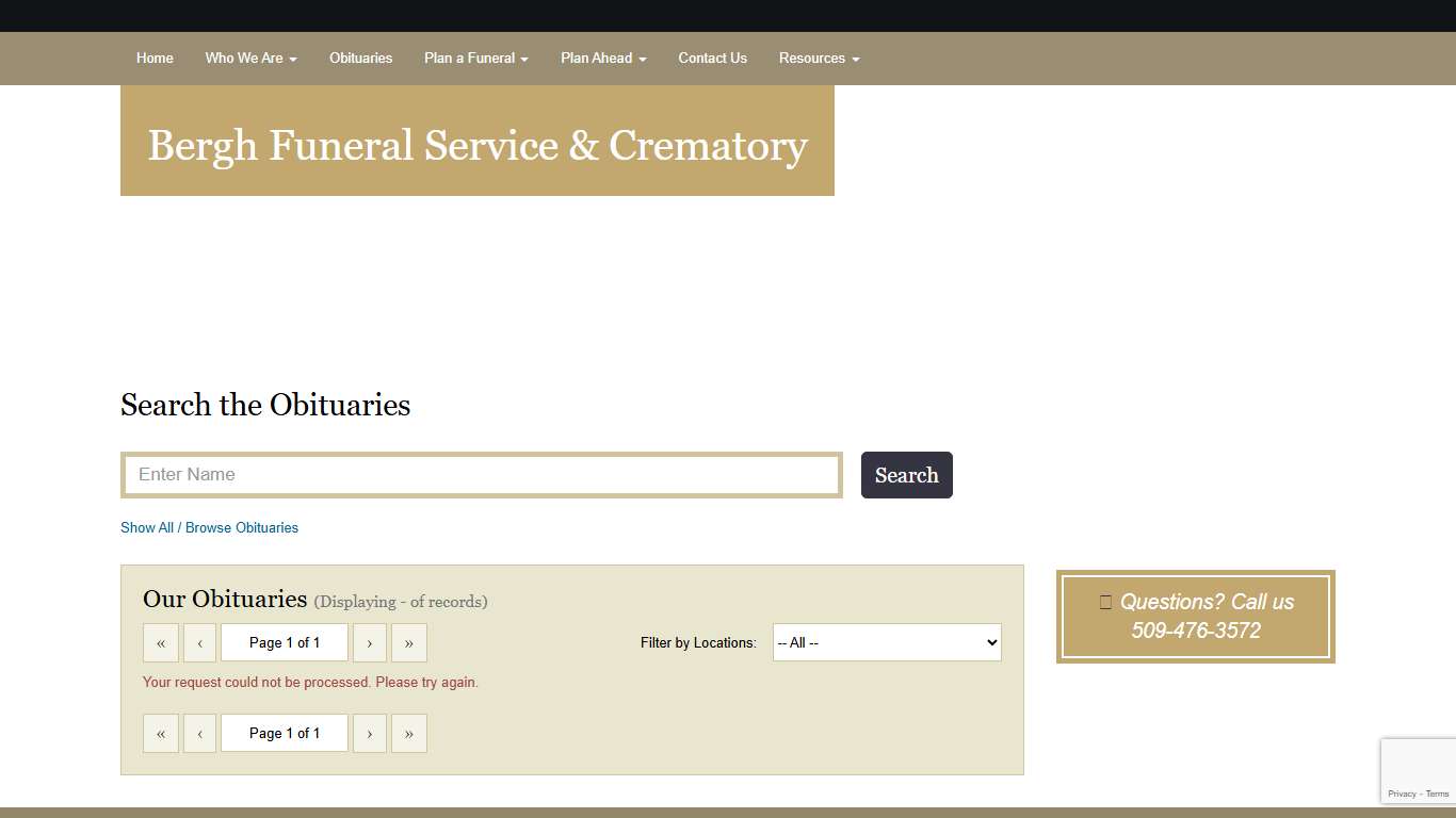 Recent Obituaries Bergh Funeral Service