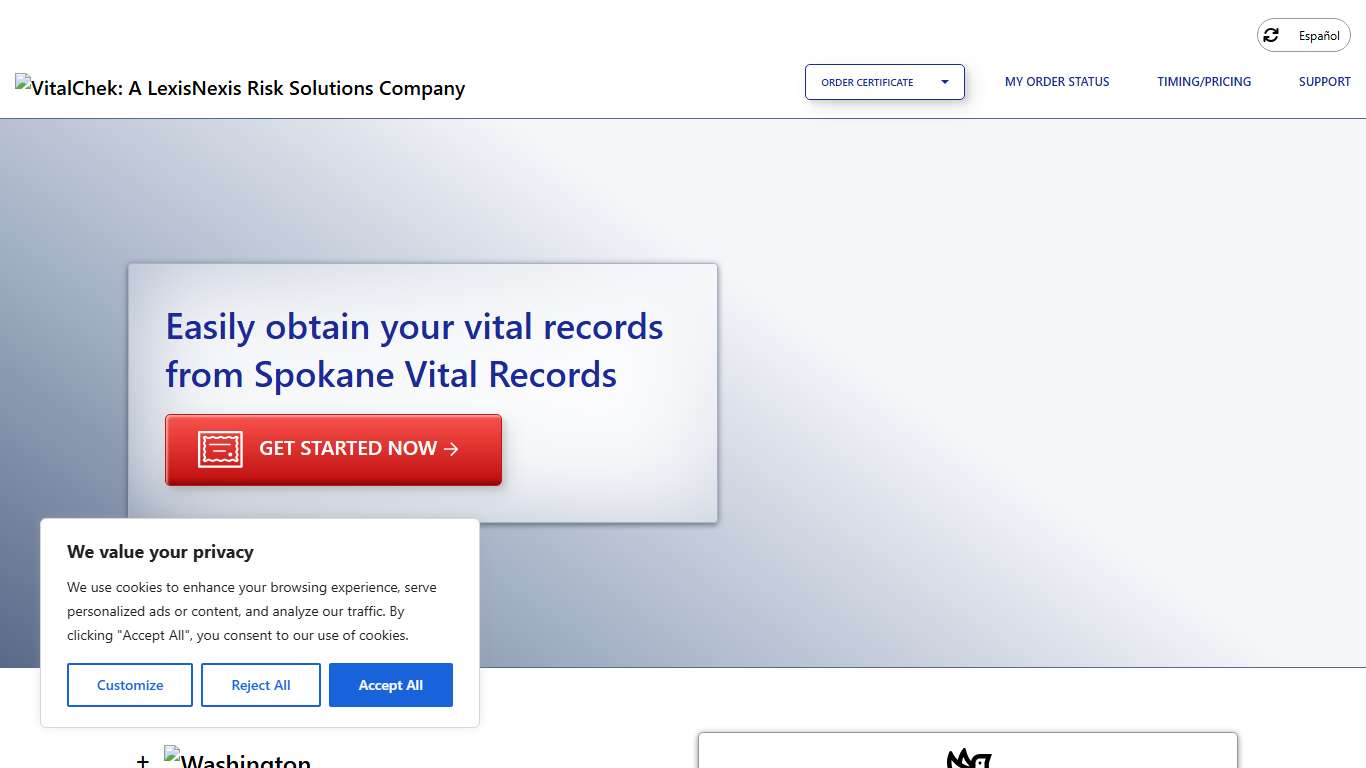 Spokane Vital Records (WA) Order Certificates - VitalChek