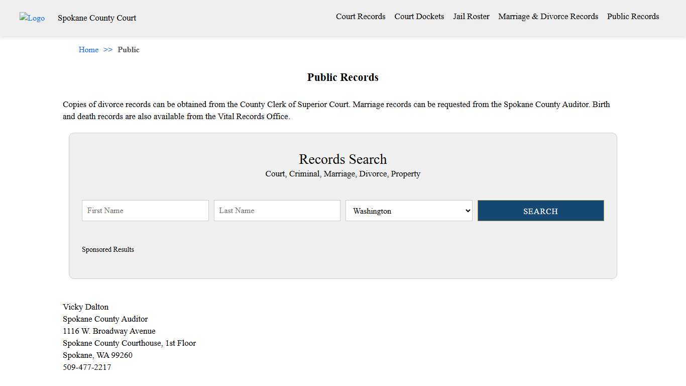 Public Records Spokane County Court